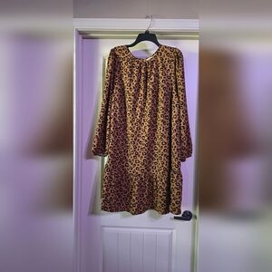 Ava & Viv Brown and Black Bishop Sleeve Sundress